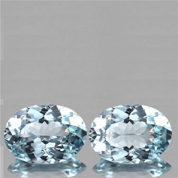 Natural Light Sky Blue Aquamarine Pair [Flawless-VVS]