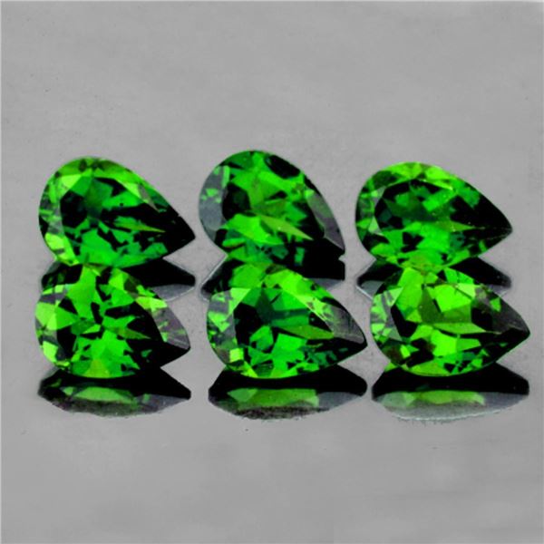 Natural Chrome Green Diopside 6 Pcs {Flawless-VVS1}