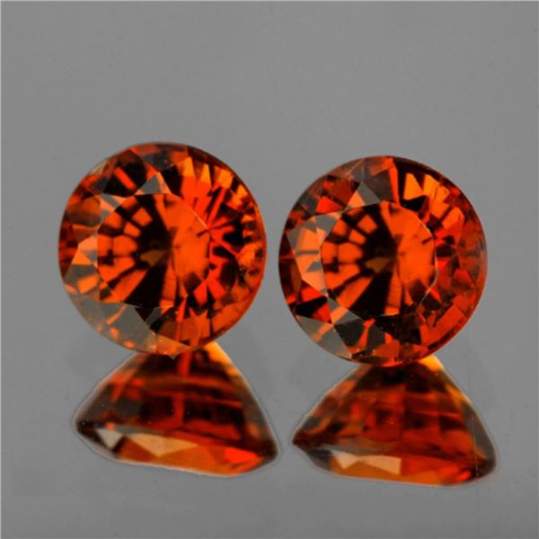 Mandarin Orange Spessartite Garnet Pair {Flawess-VVS}