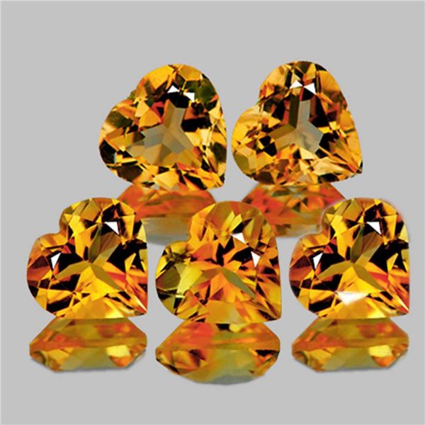 Natural Yellow  Citrine Hearts 5.00 MM [Flawless-VVS]