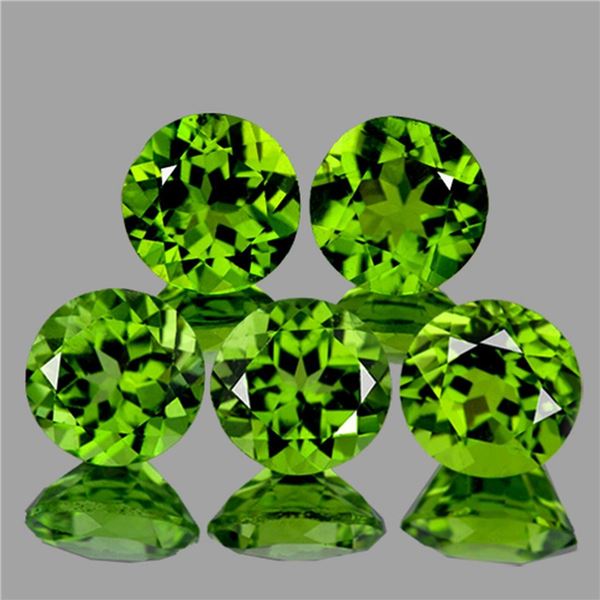 Natural Green Peridot 5 pcs {Flawless-VVS1}