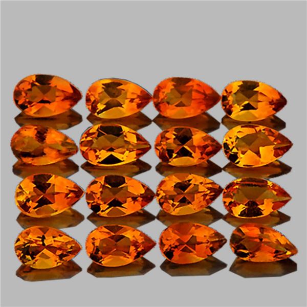 Natural Madeira Orange Citrine 16 Pcs(Flawless-VVS}