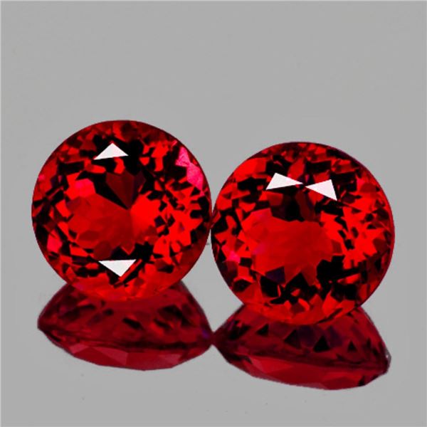 Natural Crimson Red Brazil Topaz Pair  {Flawless-VVS1}