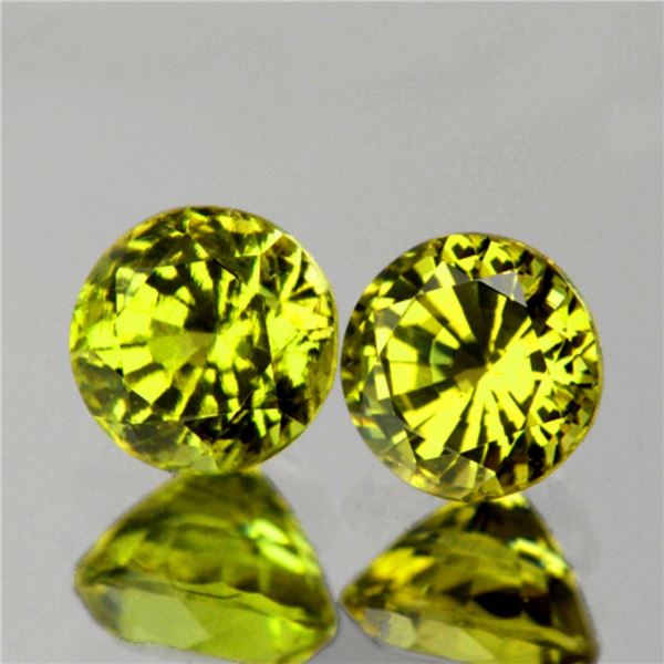 Natural Green Yellow Mali Garnet Pair{Flawless-VVS}