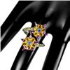 Image 3 : Natural Yellow Sapphire Rhodolite Garnet Tanzanite Ring