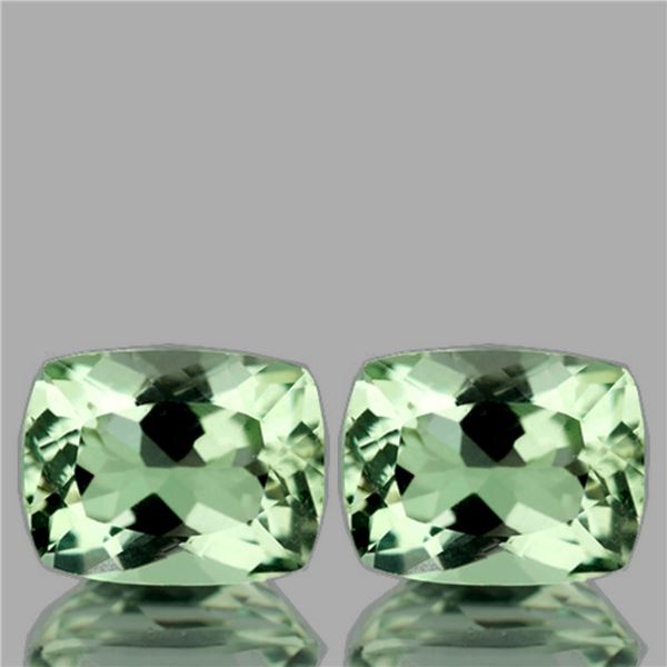 Natural Cushion Green Tea Amethyst Pair {Flawless-VVS1}