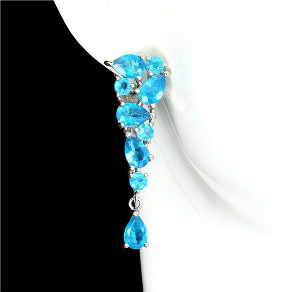 Natural Unheated Brazil Blue Apatite Earrings