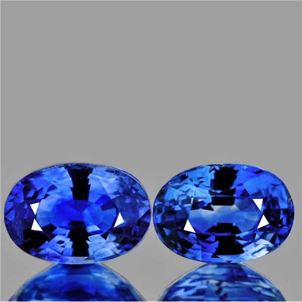 Natural Blue Sapphire Pair 6x4 MM {Flawless-VVS}