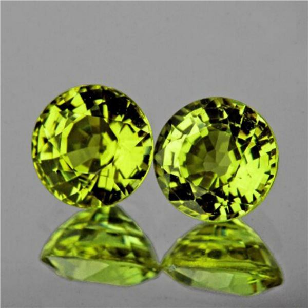 Natural AAA Green Yellow Mali Garnet Pair{Flawless-VVS}