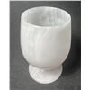 Image 3 : Natural Stone Pink Calcite Hand Carved Wine Glasses Pair