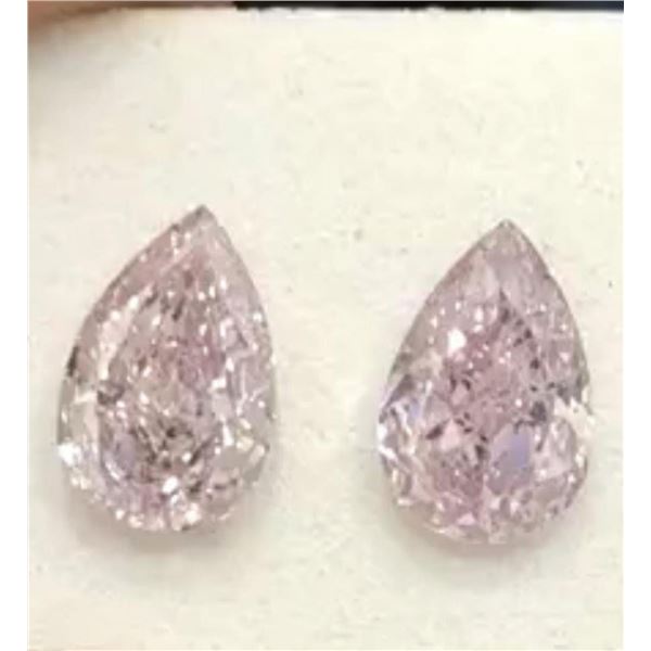 Natural Argyle Pink Diamond Pair 2.02 Cts - GIA