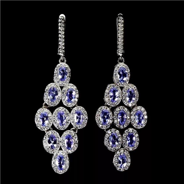 Natural Unheated Tanzanite Earrings