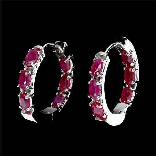 Natural Stunning Red Ruby Earrings