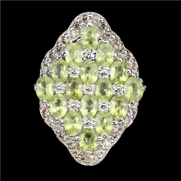 Natural Peridot Sapphire  Ring