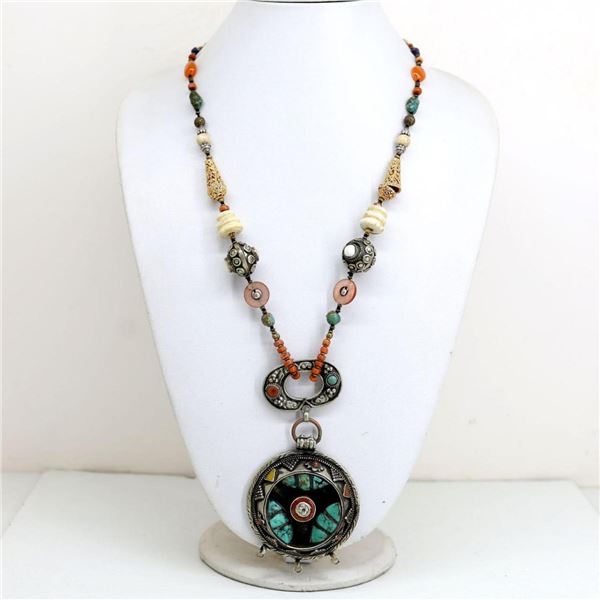 Tibet Natural Stone Tribal Queen Royal Necklace