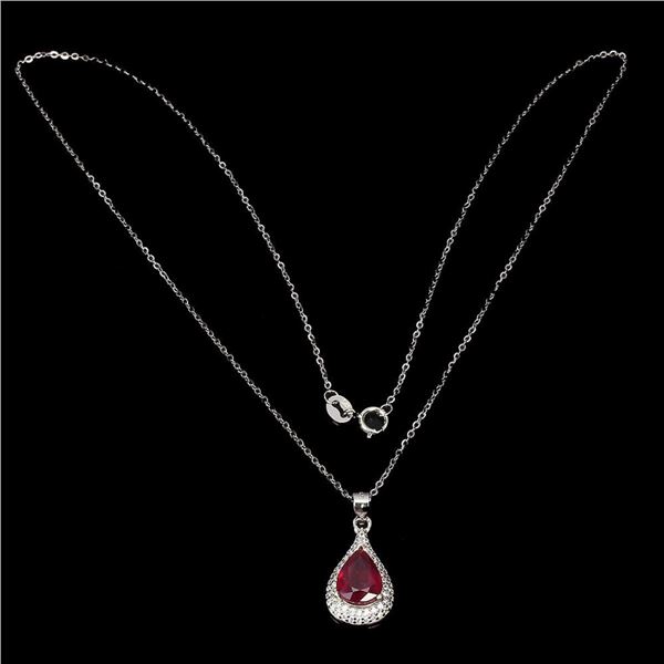 Natural Pigeon Blood Red Ruby Necklace