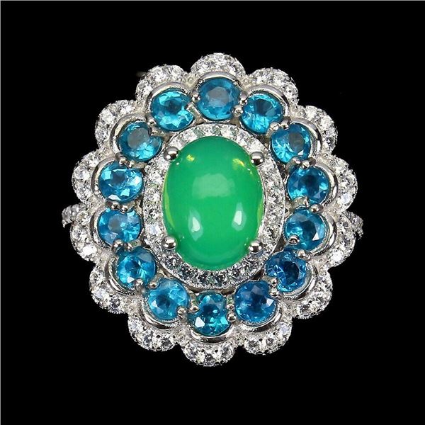 Natural Ethiopian Green Opal Ring