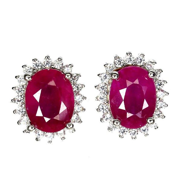 Natural Stunning Red Ruby Earrings