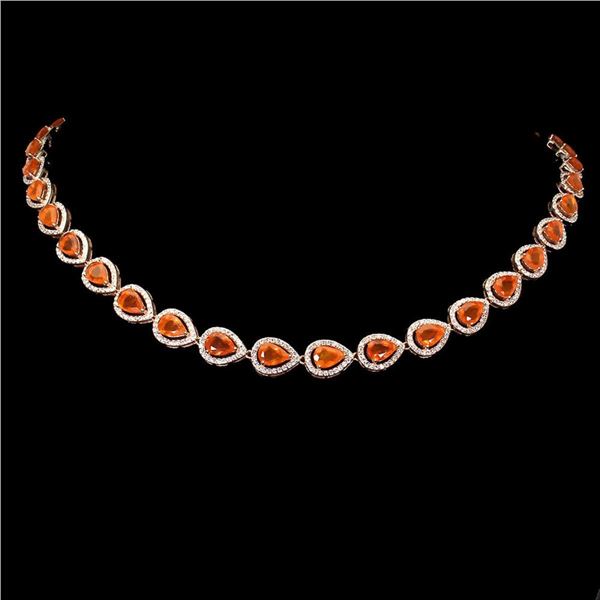 Natural Ethiopian  Orange Opal Necklace