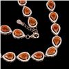 Image 3 : Natural Ethiopian  Orange Opal Necklace