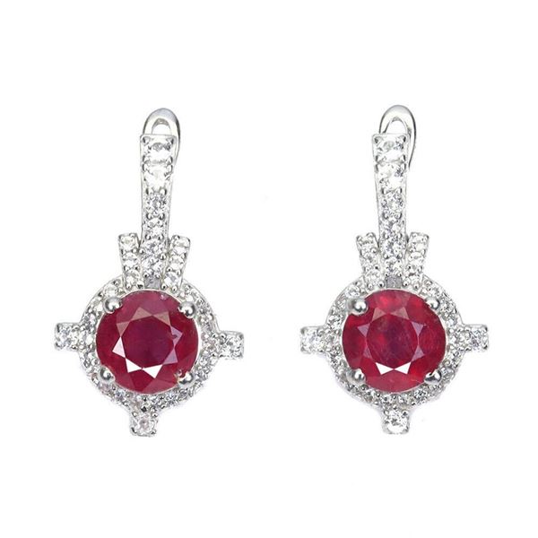 Natural Pigeon Blood Red Ruby Earrings