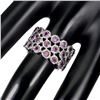 Image 3 : Natural Unheated  Rhodolite Garnet Eternity Ring