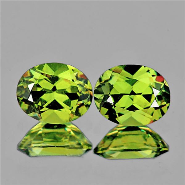 Natural Green Yellow Mali Garnet Pair {Flawless-VVS}