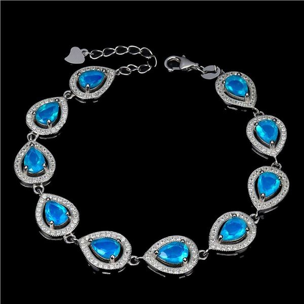 Natural Ethopian Blue Opal Bracelet