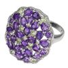 Image 3 : Natural Purple Amethyst & Peridot Ring