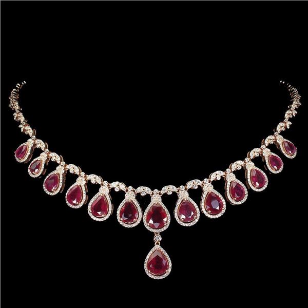 Natural Pigeon Blood Red Ruby Necklace