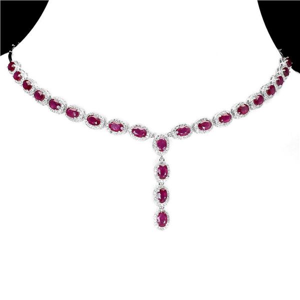 Natural Pigeon Blood Red Ruby Necklace