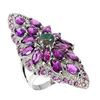 Image 3 : Natural Black Opal Rhodolite Ring