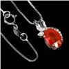 Image 1 : Natural Orange Sapphire Necklace