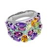 Image 3 : Natural Colombian Emerald Amethyst Citrine Peridot Ring