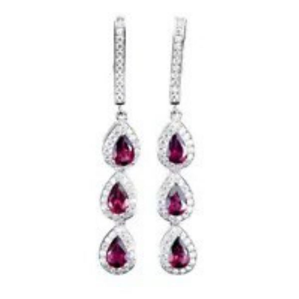 Natural Rhodolite Garnet Earrings
