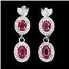 Image 1 : Natural Pigeon Blood Red Ruby Earrings