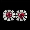 Image 1 : Natural Pigeon Blood Red Ruby Heart Earrings