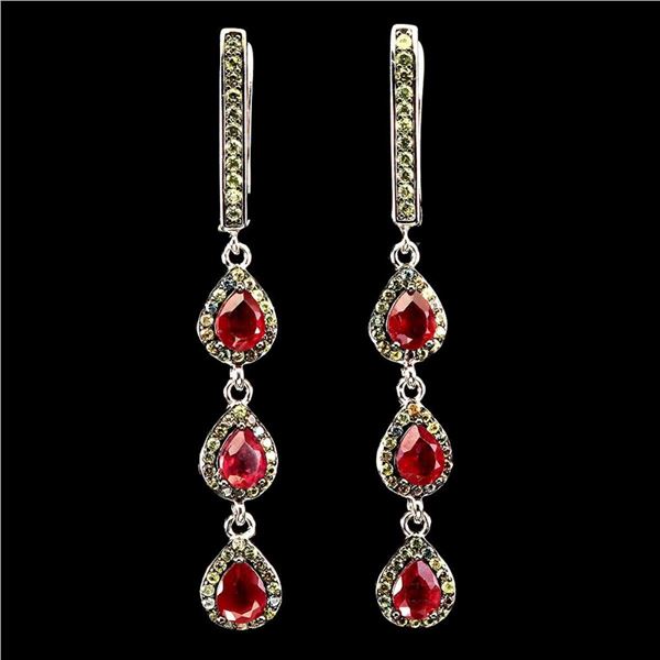 Natural Pigeon Blood Red Ruby Earrings