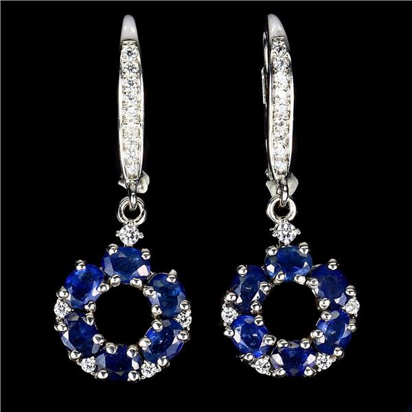 Natural Royal Blue Sapphire Earrings