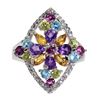 Image 1 : Natural Rhodolite Garnet &  Topaz Ring