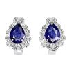 Image 1 : Natural Pear Blue Sapphire  Earrings