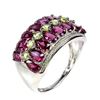 Image 2 : Natural Rhodolite Garnet Peridot  Ring