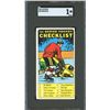 Image 1 : 1964-65 Topps #54 1st Series Checklist (SGC 1)