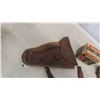 Image 2 : Leather Pistol Holster, Ammo Belt, GPS Stud Finder, Gun Force Arm 