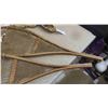 Image 8 : Antique Wood and Gut First Nations Made Snowshoes with Original Lampwick 