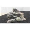 Image 2 : Vintage Hand Carved Inuit Soapstone of Beaver , Carved Spirit Face Signed