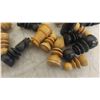 Image 2 : Complete Set of Antique Hand Made Wood Chess with Original Wood Box 