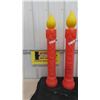 Image 1 : 2 Noel Candle Blow Molds 38'' Tall