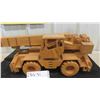 Image 2 : Hand Crafted Crane Truck Carved from Oak Wood 28'' x 8'' x 7'' 