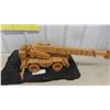 Image 6 : Hand Crafted Crane Truck Carved from Oak Wood 28'' x 8'' x 7'' 